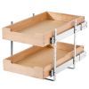 VEVOR 2 Tier Pull Out Cabinet Organizer, 14"W x 21"D Cabinet Drawer, Soft Close Slide out Shelf, Heavy-Duty Sliding Wood Drawer