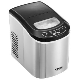 VEVOR Countertop Ice Maker, 9 Cubes Ready in 6 Mins, 33lbs in 24Hrs, Self-Cleaning Portable Ice Maker with Ice Scoop and Basket