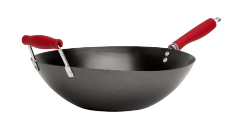 Tasty Carbon Steel Non-Stick Stir Fry Pan/Wok, 14 inch, Red