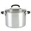 Brilliance 8 Quart Stockpot with Lid, Induction Compatible, Metal Utensil and Dishwasher Safe, Stainless Steel