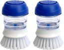 Pack Dish Brush with Soap Dispenser for Kitchen Cleaning