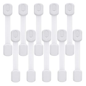 Child Safety Cabinet Locks - (10 Pack) Baby Proofing Latches to Drawer Door Fridge Oven Toilet Seat Kitchen Cupboard Appliance Trash Can with 3M Adhes