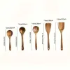 Natural Bamboo Cooking Utensil Set, Non-Stick Friendly Spatula Spoon, Eco-Friendly Dishwasher Safe Kitchen Tools