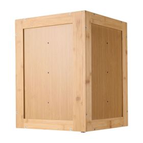 Corner Bread Box for Kitchen Counter, Double Layer Large Capacity Bamboo Bread Storage Container, Farmhouse Wooden Breadbox for Homemade Bread