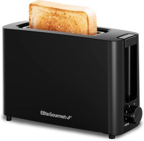 Cool Touch Single Slice Toaster, 6 Toasting Levels & Wide Slot for Bagels, Waffles, Specialty Breads, Pastry, Snacks, Black