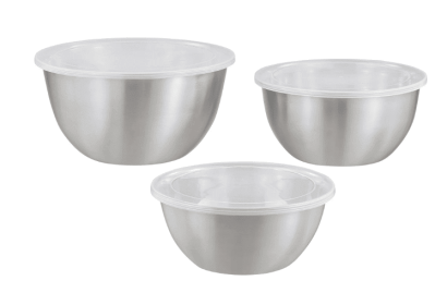 Mainstays 6-Piece Brushed Stainless Steel Mixing and Storage Bowl Set with Lids