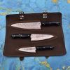 Charcoal | 3-Pcs Knife Set | Clad Copper Damascus Blade | Faneema Cutlery