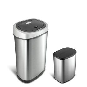13.2 gal Motion Sensor Trash Can Combo;  Fingerprint-Resistant Stainless Steel