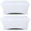 Stretch Spandex Table Covers 4FT Pack of 2 Fitted Tablecloths for Rectangle Tables Stretchy Wrinkle Resistant Folding Table Cover White