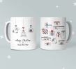 Merry Christmas Mug with Stockings and Presents