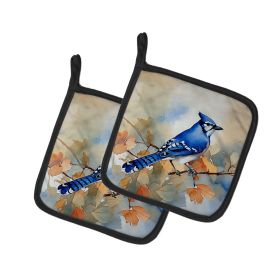 Blue Jay Pair of Pot Holders Kitchen Heat Resistant Pot Holders Sets Oven Hot Pads for Cooking Baking BBQ, 7 1/2 x 7 1/2