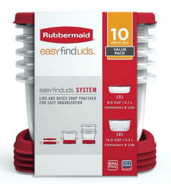 Rubbermaid Easy Find Lids Food Storage Containers, 10-Piece Set