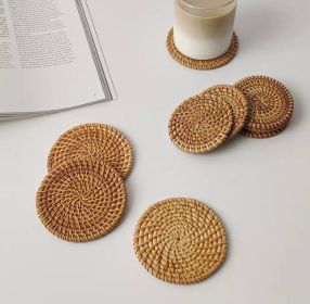 Rattan Coasters; Table Décor Set of 6