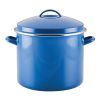 Enamel-on-Steel 16 Quart Large Induction Stockpot with Enamel on Steel Lid, Oven Safe to 450Â°F, Blue