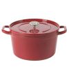 5-Quart Enamel Cast Iron Dutch Oven with Lid, Red