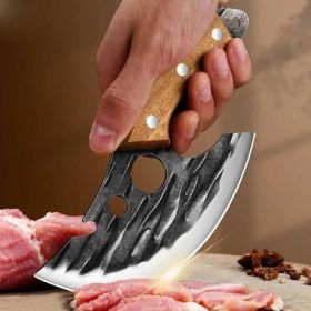 Cleaver Knife,Meat Cleaver, Kitchen Knife Outdoor Cooking Knife Camping Hiking Tools Forging Fixed Blade Boning Slicing Knife Portable Outdoor Knives