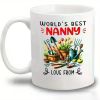 1pc "World's Best Nanny" Ceramic Mug - 11oz, Colorful Gardening Tools Design, BPA-Free & Microwave Safe, Ideal