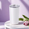 White Stainless Steel Tumbler with Lid and Straw, Double Wall Vacuum Insulated for Hot Cold Drinks, Lightweight and Portable Design