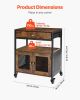Coffee Bar Cabinet, 24 Inch Farmhouse Coffee Bar Cabinet with Storage, Movable Coffee Bar Table with Wheels & Mesh Door