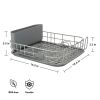 Low Profile Metal Stacking Dish Drying Rack, Charcoal Gray
