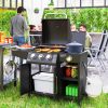 3 Burner Propane Gas Grill with Side Burner Barbecue Grill with Shelves, 37,000 BTU Output, 310 sq.in. Cooking Area