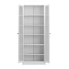 Metal Kitchen Pantry Cabinet - 72" Tall Storage with 5 Adjustable Shelves, White Freestanding Cabinet for Kitchen/Pantry/Bathroom