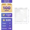 Clear Zip Bags 8 x 8 Inch. Pack of 100 Plastic Reclosable Zipper Bags 2 Mil. Resealable Plastic Bags. Waterproof Poly Bags Reclosable. Baggies for Wee