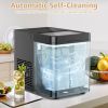 Ice Makers, Portable Countertop Ice Maker with Self-Cleaning, 36Lbs/24Hrs, 9Pcs/6Mins, One-Click Operation, 2 Ice Scoop and Basket