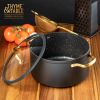 5 QT Non-Stick Stock Pot with Glass Lid - Black Gold, Signature Collection