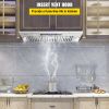 Insert Range Hood, 900CFM 4-Speed, 36 Inch Stainless Steel Built-in Kitchen Vent with Touch & Remote Control LED Lights Baffle Filters