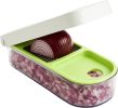 Vegetable and Fruit Chopper with 2 Cup Base, Stainless Steel Blades, Dishwasher Safe