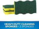 Heavy Duty Kitchen Dish Sponges, Green/Yellow (Pack of 3)