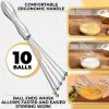2 PCS Stainless Steel Mini Ball Whisk Manual Wire Egg Whisk Set Great for Blending Whisking Beating and Stirring Used for Cream Stew Flour Salad Cake