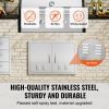 BBQ Access Door, 30W x 21H Inch Double Outdoor Kitchen Door, Stainless Steel Flush Mount Door, Wall Vertical Door with Handles and Vents