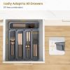 5 Pack Silicone Drawer Organizer for Kitchen, DIY Free Combination Silverware Organizer, Utensil Drawer Organizer