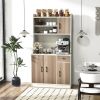 71 Inch Kitchen Pantry Storage Cabinet Buffet Sideboard with Built-in Charge Station
