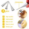 3 Pcs Piping Tips Set Easy to Use & Clean Stainless Steel Frosting Tips Eclair Piping Tip for Cream Puff Donut Eclair Decoration Different Sizes Light