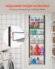 Over the Door Pantry Organizer, 6-Tier Pantry Organization and Storage, Heavy-Duty Steel Hanging Spice Rack, Adjustable Wall Seasoning Shelves