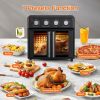 PlumChef 29.5 Quart Extra Large 6 Slices Air Fryer Convection Toaster Oven, French Door, 1700W, Multifunction Oven for Air Fryer, Toast, Grill