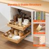 VEVOR 2 Tier Pull Out Cabinet Organizer, 20"W x 21"D Cabinet Drawer, Soft Close Slide out Shelf, Heavy-Duty Sliding Wood Drawer