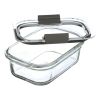Glass Set of 4 Food Storage Containers with Latching Lids, 3.2 Cups