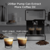 950W Semi-automatic coffee machine 20Bar espresso machine is compatible with ESE POD capsule filter and milk foam machine steam bar 1 cup / 2 cup stea