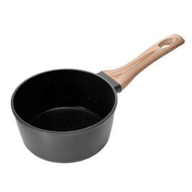 1.5 QT Saucepan, Nonstick Saucepan with Tempered Glass Lid, Multipurpose Cooking Sauce Pot with Detachable Handle (Capacity: 1.5 qt, Color: Black)
