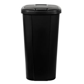 13.3 Gallon Trash Can, Plastic Touch Top Kitchen Trash Can, Grey (Actual Color: Blcak)