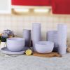30-Piece Plastic Check Pattern Dinnerware Bundle Set