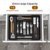 Extra Large Expandable Silverware Organizer, BPA-Free Food-Safe Cutlery Flatware Organizer, Kitchen Utensil Drawer Organizer