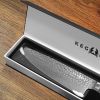 Kegani 8 Inch Damascus Chef Knife 67 Layers 10Cr15CoMoV Japanese Knife Hammered Texture Damascus Knife - FullTang Wood Handle Chefs Knife With Gift Bo