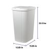 13.3 Gallon Trash Can, Plastic Touch Top Kitchen Trash Can, Grey